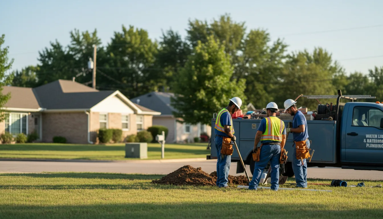 Residential water line and bathroom plumbing service in Gravette, AR